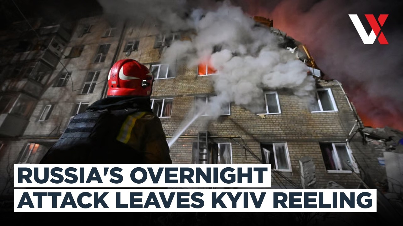 Russia Bombards Kyiv Overnight | Rescuers Pull Survivors From Burning Building | VERTEX