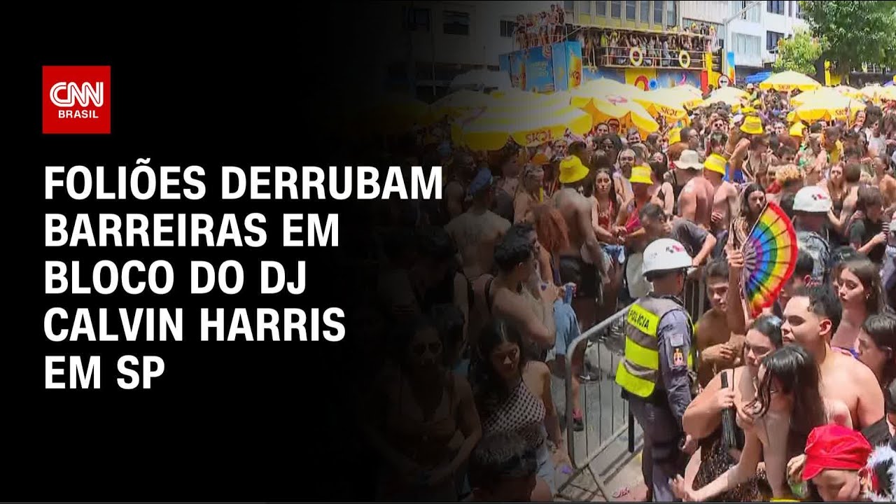 Bloco do DJ Calvin Harris tem briga com PM e barreiras derrubadas | AGORA CNN