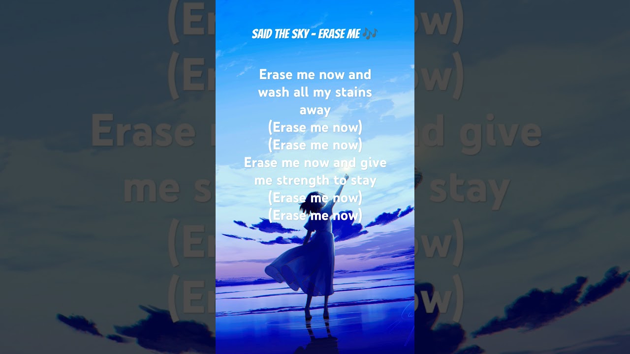 Said the sky - Erase me #status #lyrics #eraseme #music #songs #singalongkaraoke #shorts #scenery