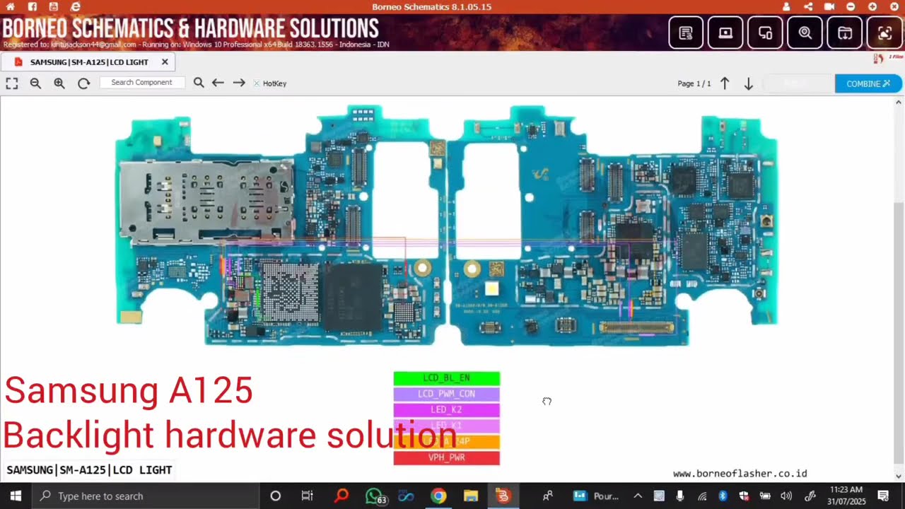 Samsung A12 (A125) LCD Backlight Hardware solution// Backlight lines Borneo schematics 