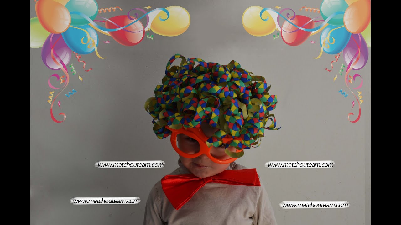 carnaval fabriquer sa perruque de clown.