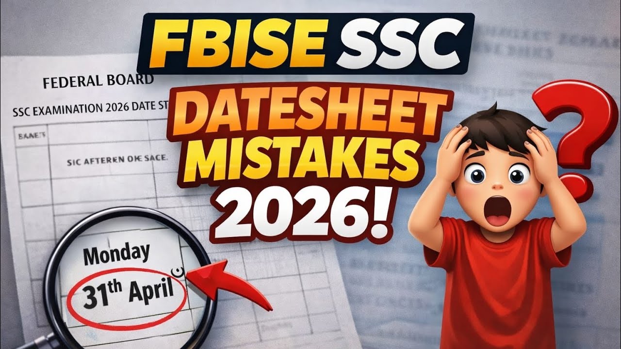 FBISE : SSC 1st Annual Datesheet Mistake 2026 ?? 