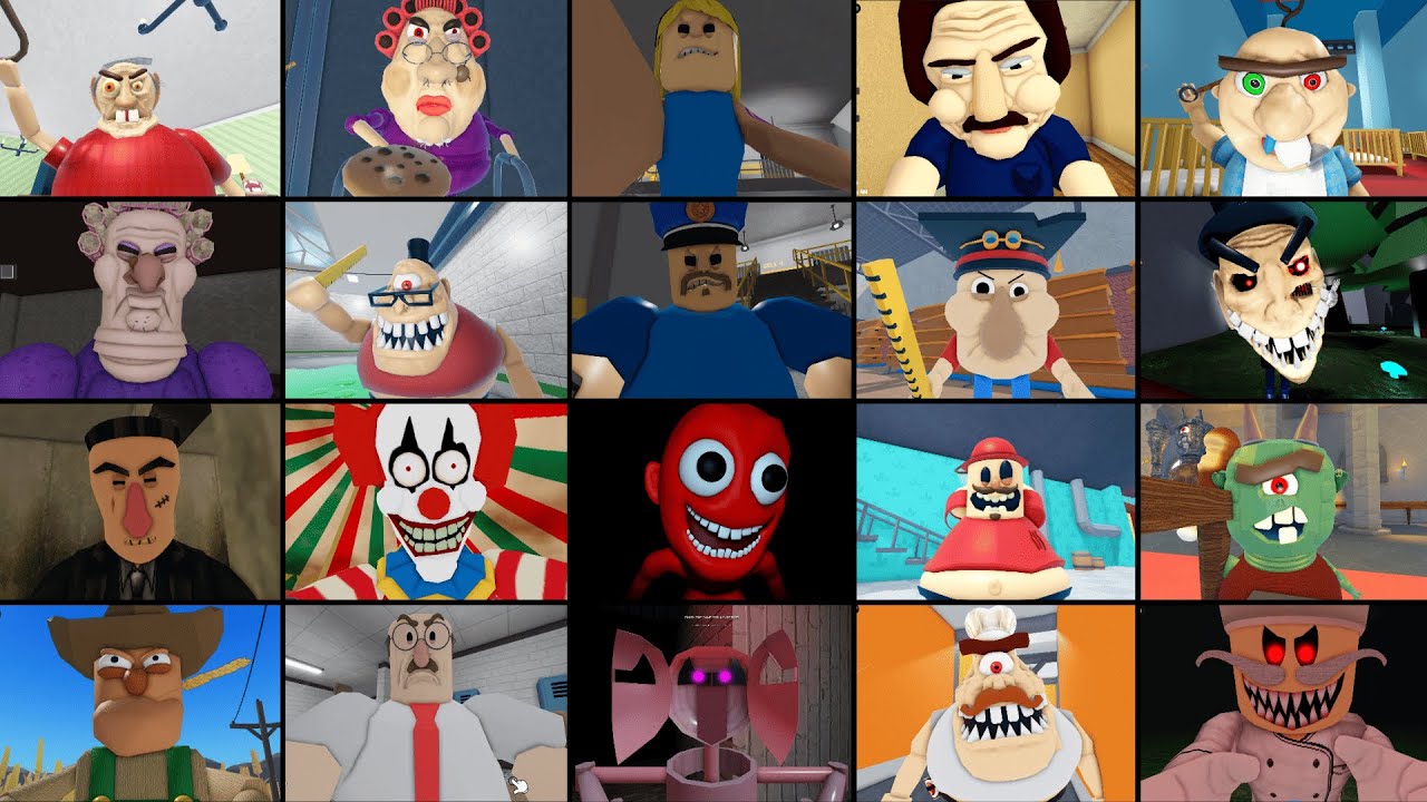 EVIL GRANDPA ESCAPE, SIR SCARY'S MANSION, BEN'S HIDEOUT, GREAT SCHOOL ESCAPE, FREDDY'S PIZZA, ROBLOX
