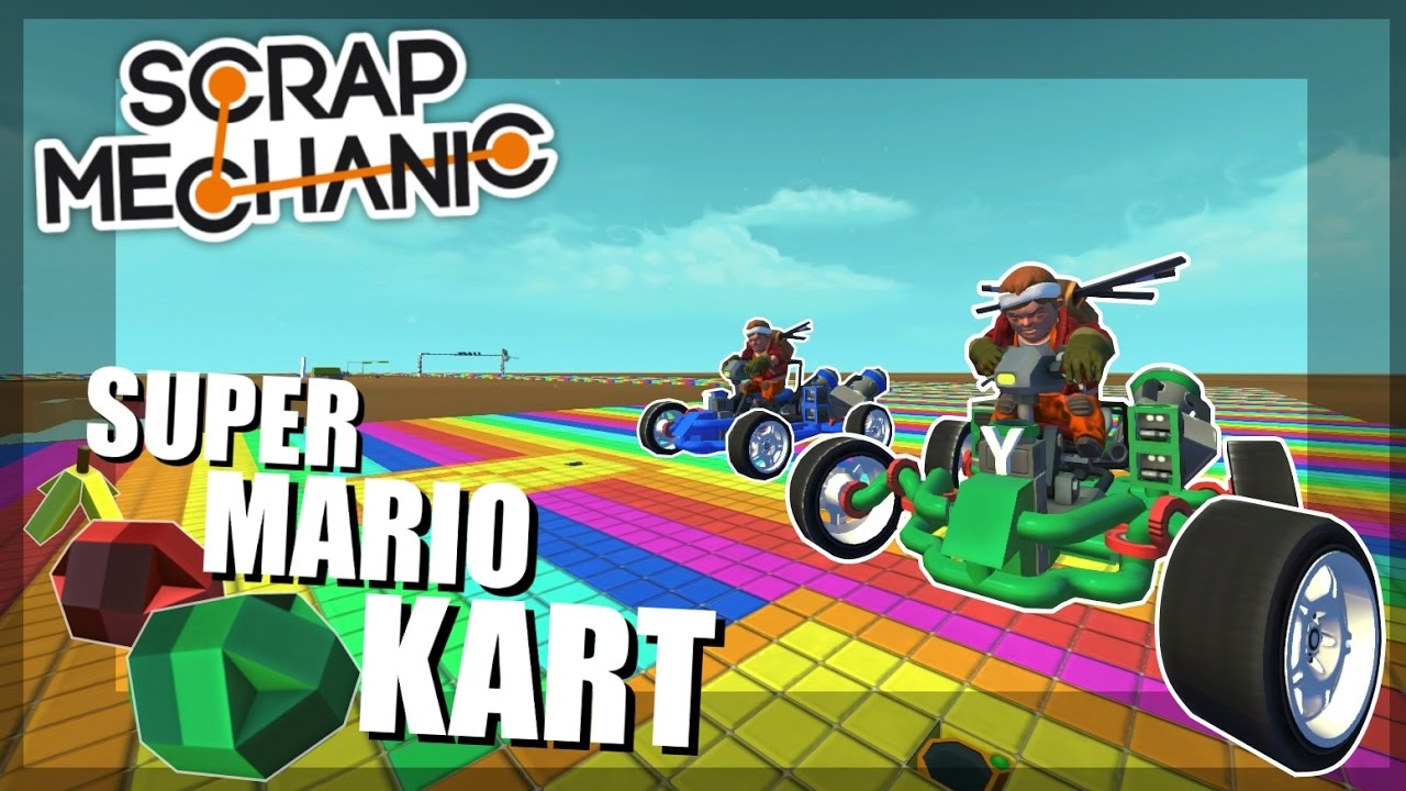 RAINBOW ROAD - MARIO KART in SCRAP MECHANIC vs Camodo Gaming