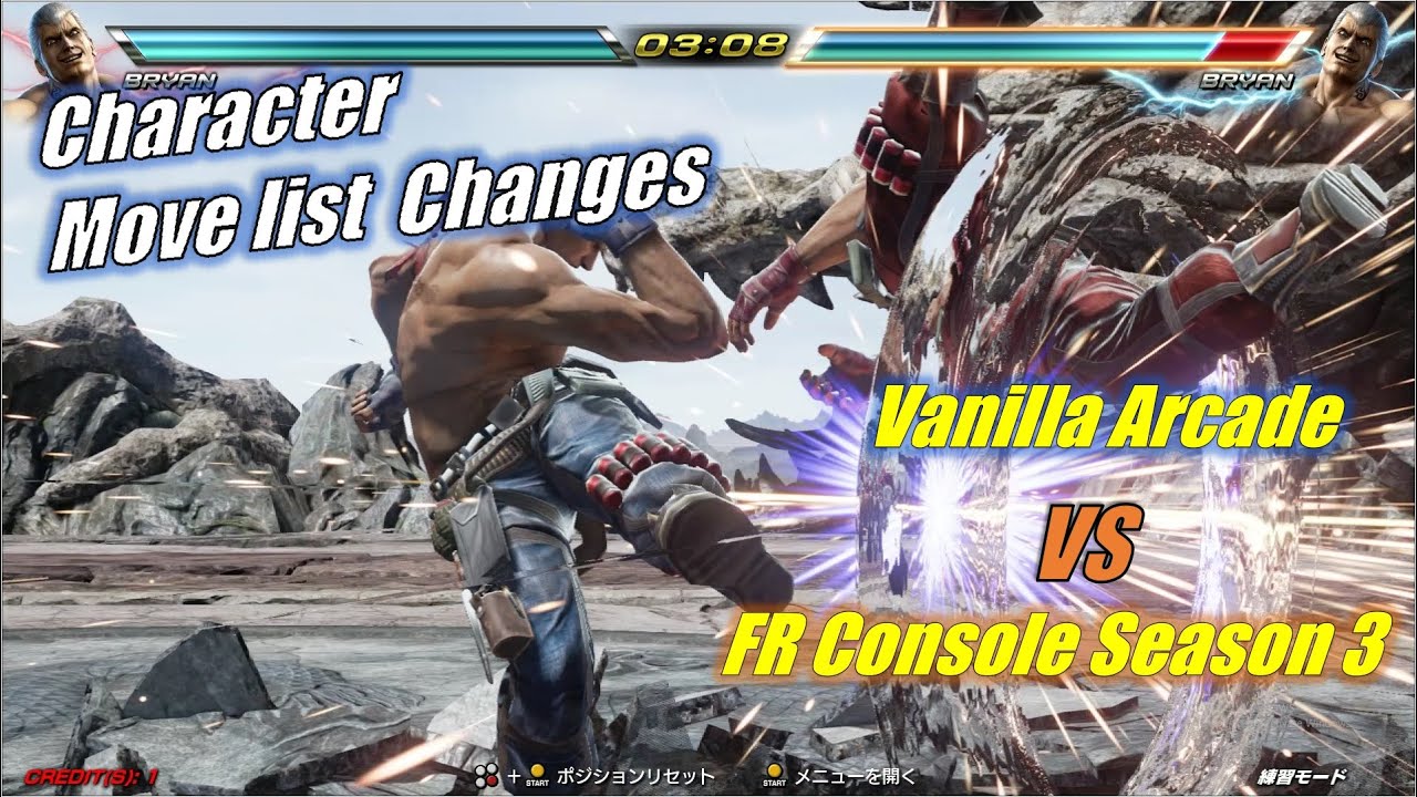 Tekken 7 Vanilla Original Arcade VS FR Console Version | Character Move List Changes Part 1