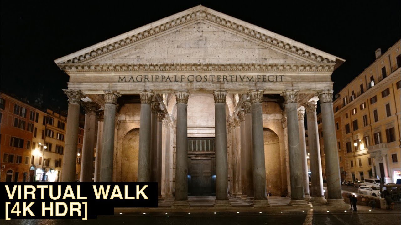 [4K HDR] Evening Walk and Christmas Lights | Rome, Italy | Slow TV