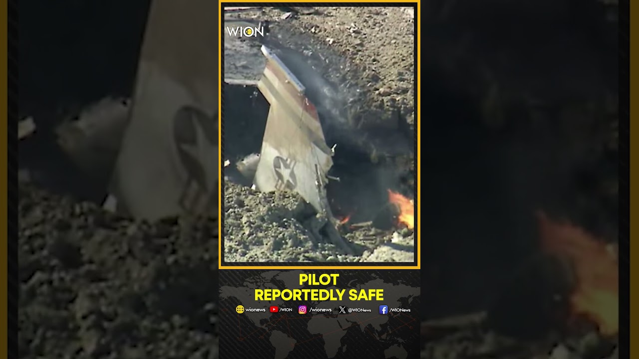 US F-16 Fighter Jet Crashes in California Desert, Pilot Safe | WION Shorts