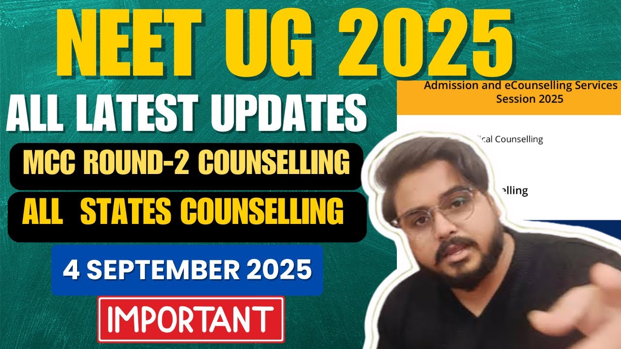 MCC ROUND-2 Neet 2025 Counselling All Important Updates Schedule AIQ Vs State Wise MBBS Cutoff #Neet