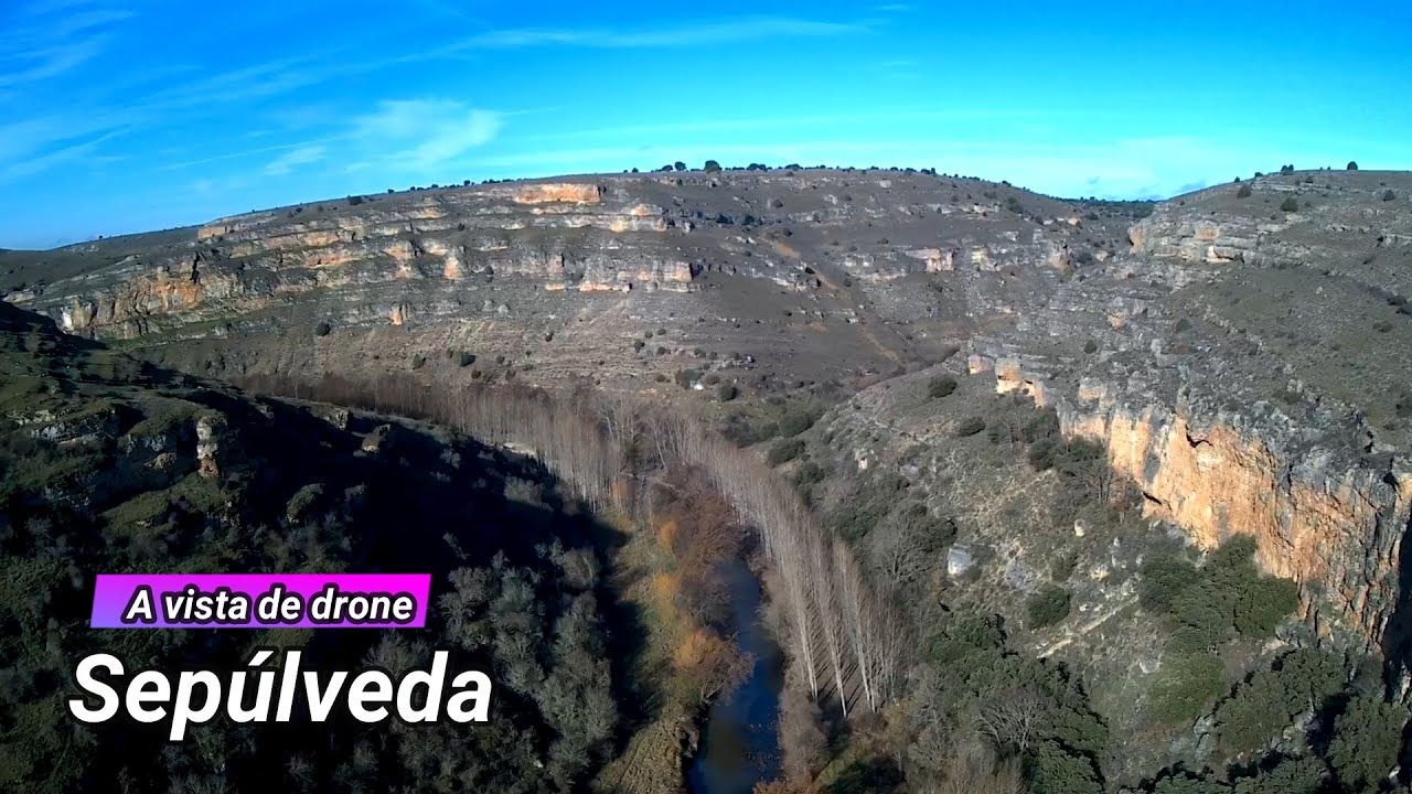 A vista de drone: Sepúlveda y río Duratón
