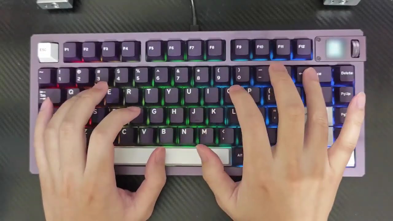 (打字音)[奎森隨手開箱] Akko MOD007 V5 HE 鋁坨坨磁軸鍵盤 || 原廠狀態、陽極紫、FR4定位板、星耀磁軸、有線