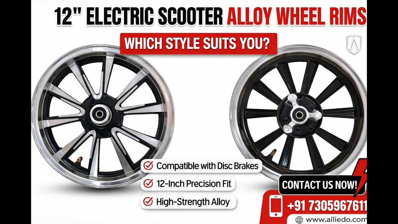 12 Inch Electric Scooter Alloy Wheel Rim | Disc Brake Compatible Wheel @alliedomotorscorporation