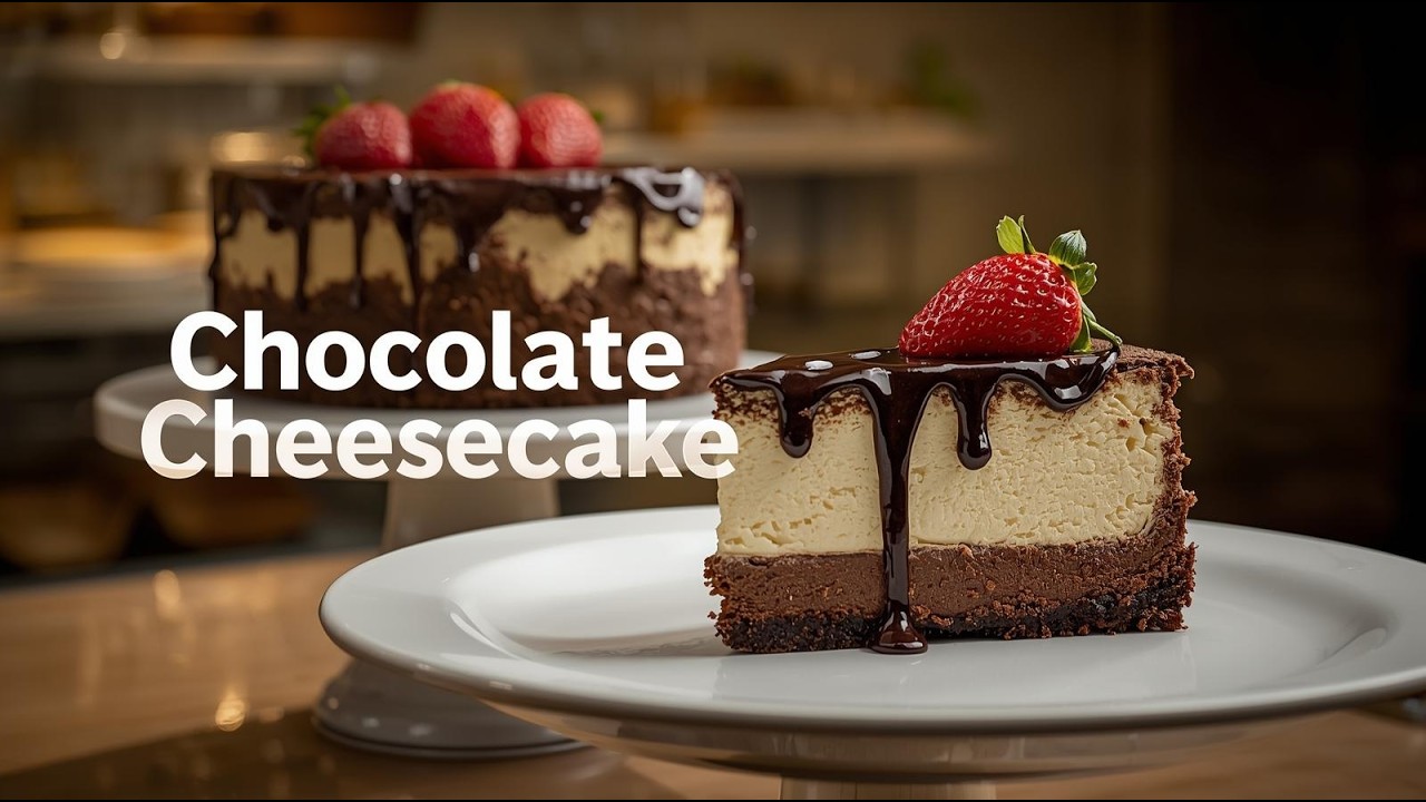 Рецепт чизкейка с шоколадным соусом 🍫 Нежный, хрустящий и не разваливающийся вкус у вас дома!