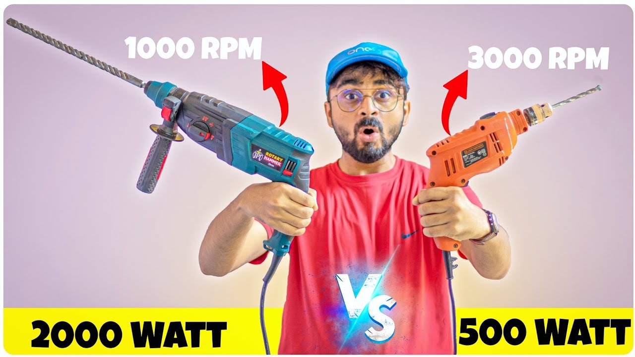 स्पीड जीतेगी या पावर - Small Drill Machine Vs Big Hammer Drill Machine || Most Powerful Dril