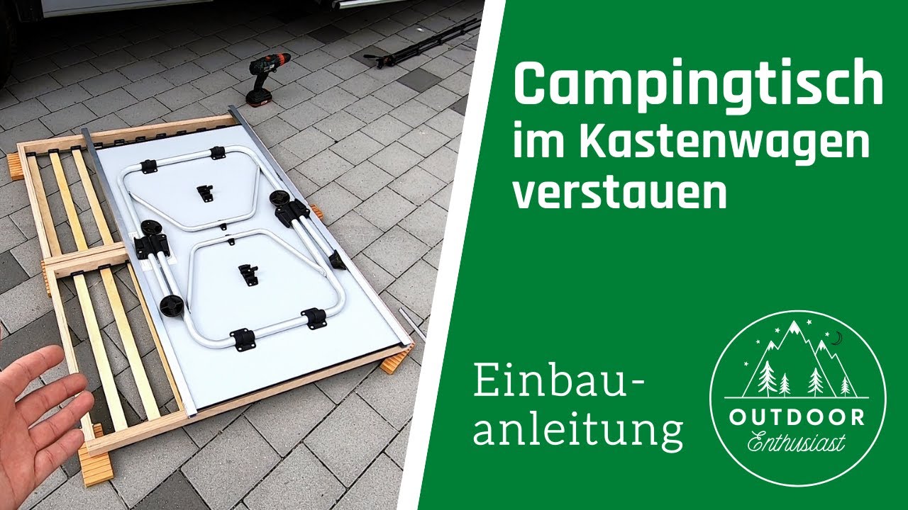 Campingtisch im Kastenwagen unterm Bett verstauen | einfach L&ouml;sung zum nachbauen