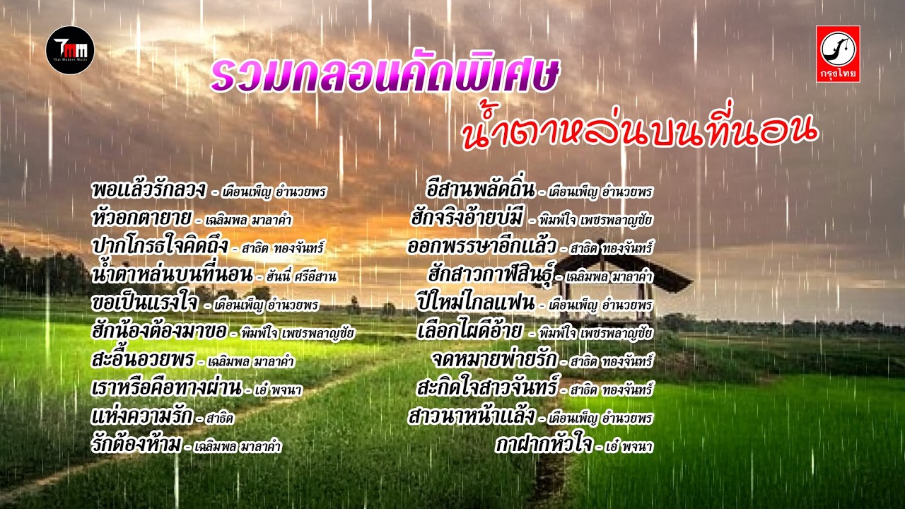 รวมกลอนคัดพิเศษ น้ำตาหล่นบนที่นอน |ThaiModernMusic|