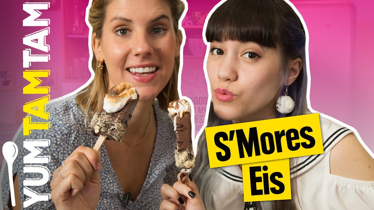S’MORES EIS AM STIEL // Schokoladeneis ohne Eismaschine // #yumtamtam