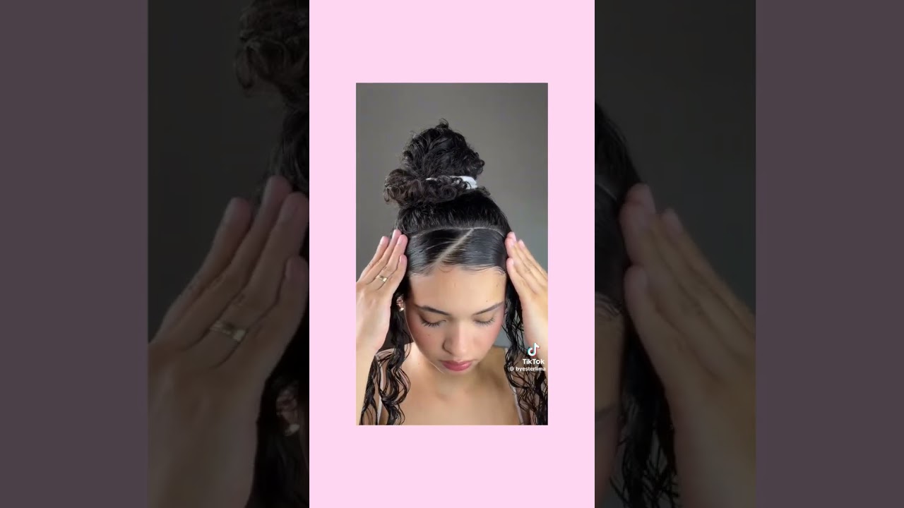 penteado para voc&ecirc; ir para escola          vers&atilde;o ~cabelo cacheado #penteados #amovcs #cacheadas