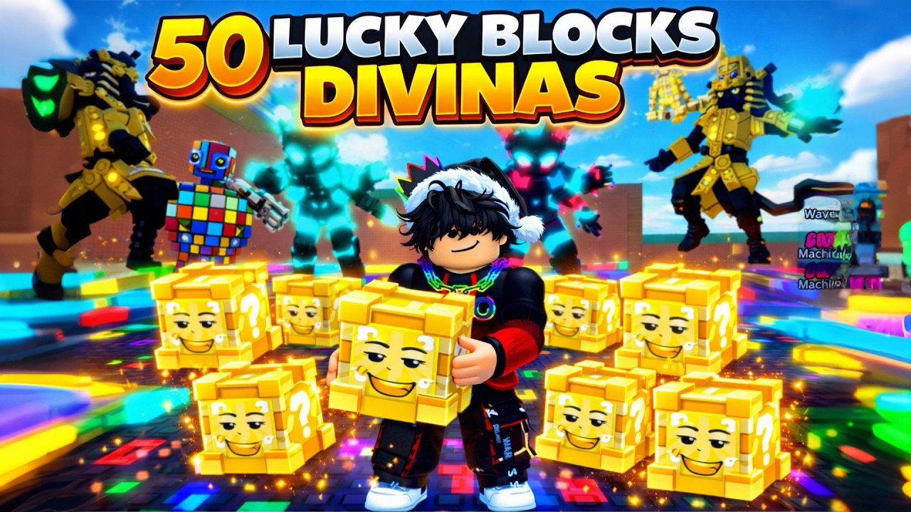 VEIO INFINITY?? 😱  ABRI 50 LUCKY BLOCKS DIVINAS NO FUJA DA TUSNAMI PARA BRAINROTS