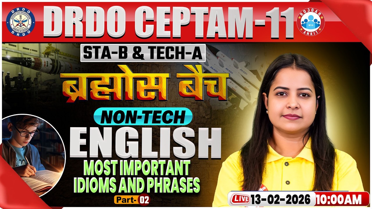DRDO CEPTAM 11 Classes | DRDO English Classes | Idioms and Phrases | STA B & Tech A | Kiran Mam