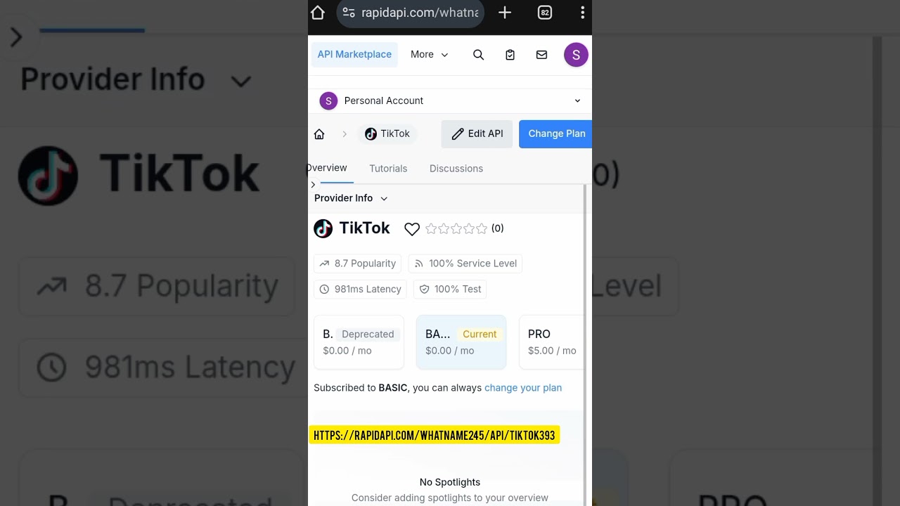 make money with TikTok API for free with rapidapi