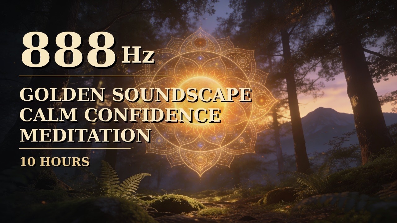 888 Hz Golden Vibrations-Calm Confidence Meditation Music 10 Hours