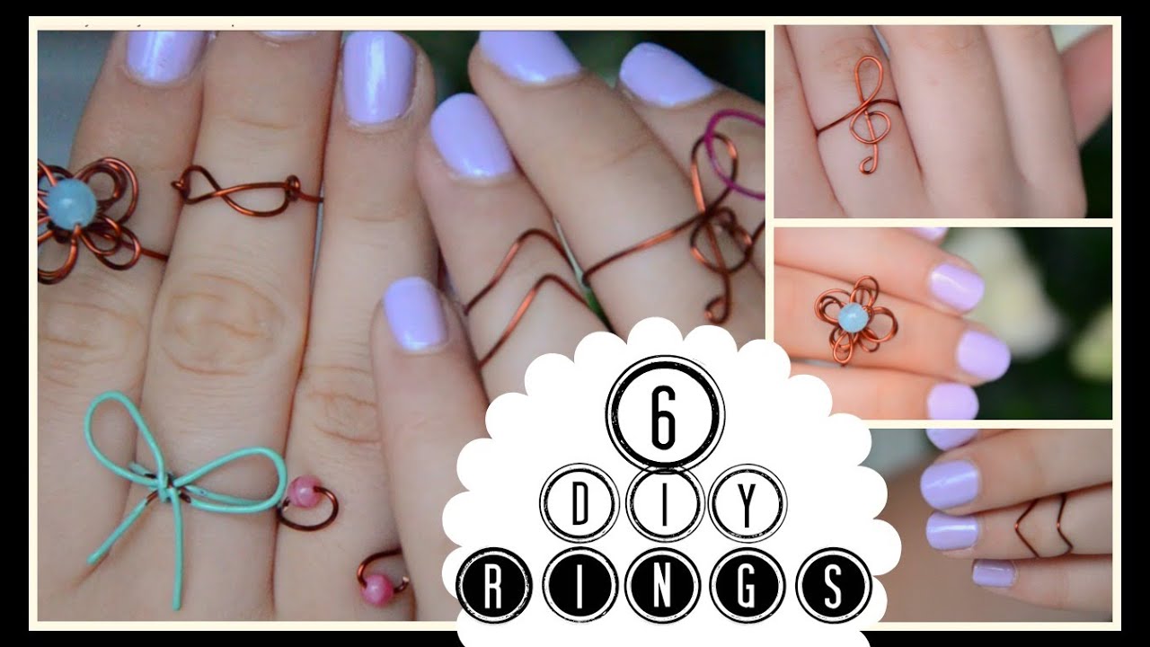DIY Easy Wire Rings ||treble clef, bow, flower, infinity, chevron, spiral