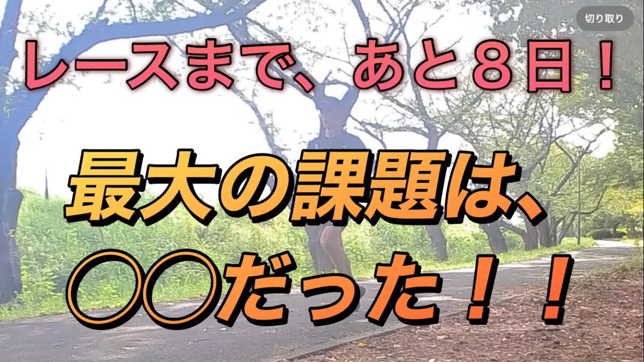 レースまで、あと８日！最大の課題は◯◯◯◯だった❗️
