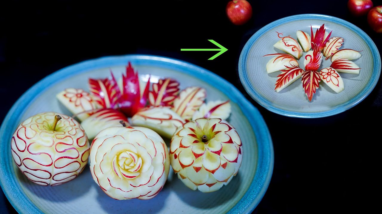 Artistic Apple Carving | Vegetable and Fruit Carving Art