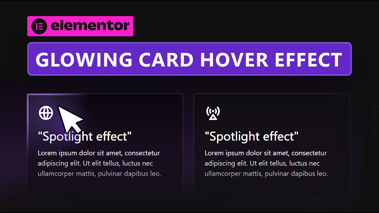 Create a Glowing Cursor Effect on Card Hover in Elementor (No Pro Required!)