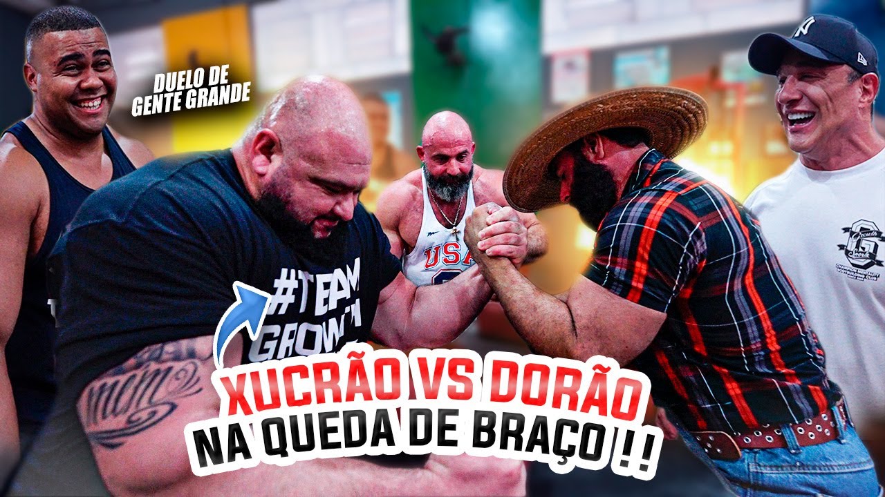 XUCRÃO ENFRENTOU O DORÃO NA QUEDA DE BRAÇO COM BITELO E FABIO GIGA