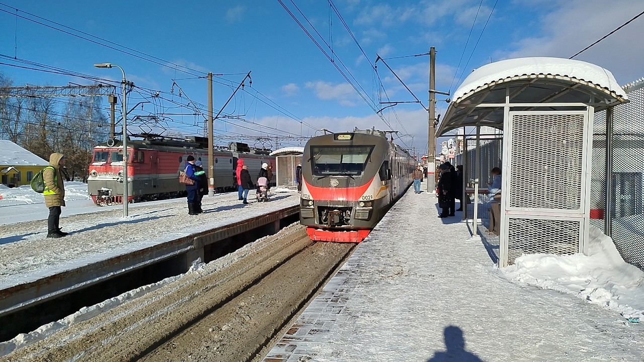 Электропоезд ЭП2Д-0029 ЦППК станция Дмитров 21.02.2026