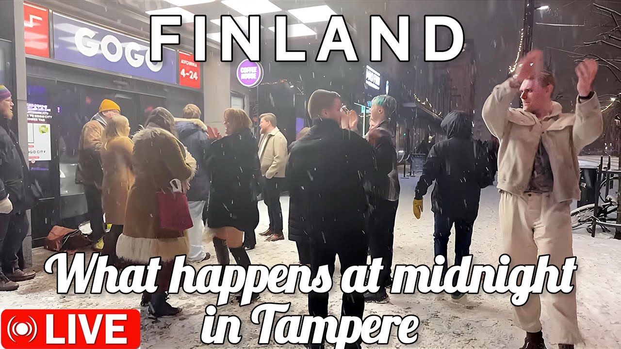 TAMPERE CITY NIGHT LIFE | SNOWY NIGHT ❄️  WHAT HAPPENS AT MIDNIGHT IN FINLAND 🇫🇮👀