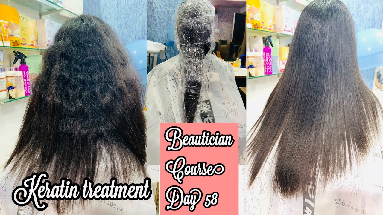 KERATIN TREATMENT/STEP BY STEP KERATIN HAIR TREATMENT PROCESS |beautician course day 58