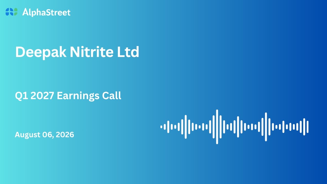 Конференц-звонок Deepak Nitrite Ltd по итогам финансовых результатов за I квартал 2026-27 финансо...