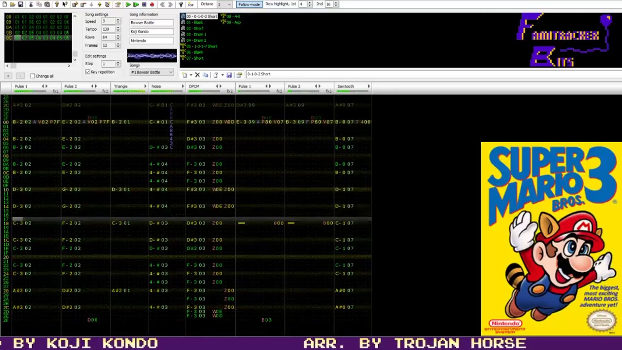 Famitracker Bits - Bowser Battle (Super Mario Bros. 3) [VRC6]