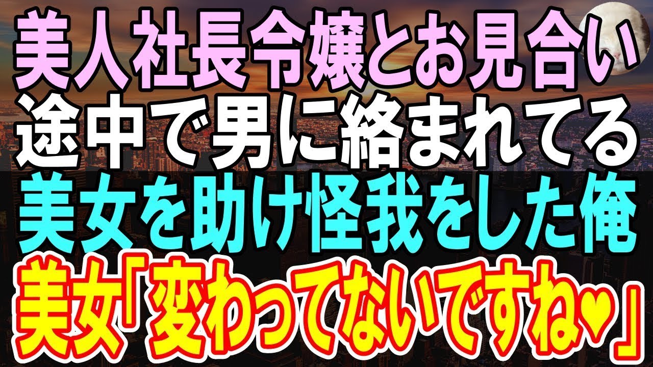 【感動する話】美人社長令嬢とお見合い！雑用係平社員の俺が足取り重く会場に向かうとヤンキーに絡まれている女性を助けたら怪我をした「あの頃から変わらないですね」社長「どう言うことだ？」【いい話】【朗読】