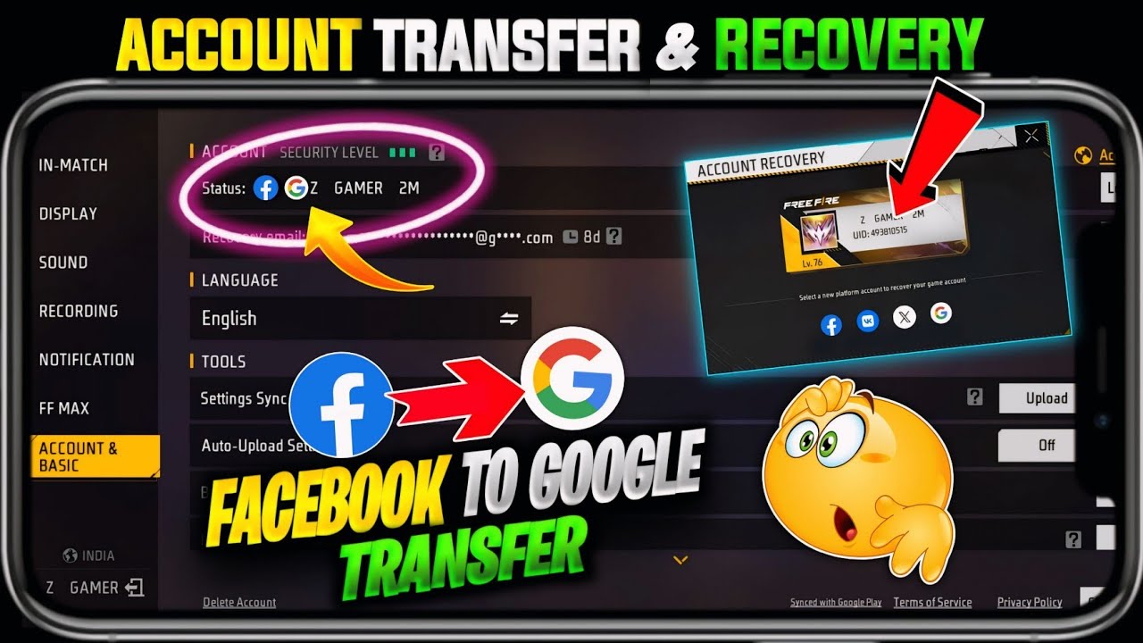 Account recovery full details | free fire account ko facebook se google mein kaise transfer kare