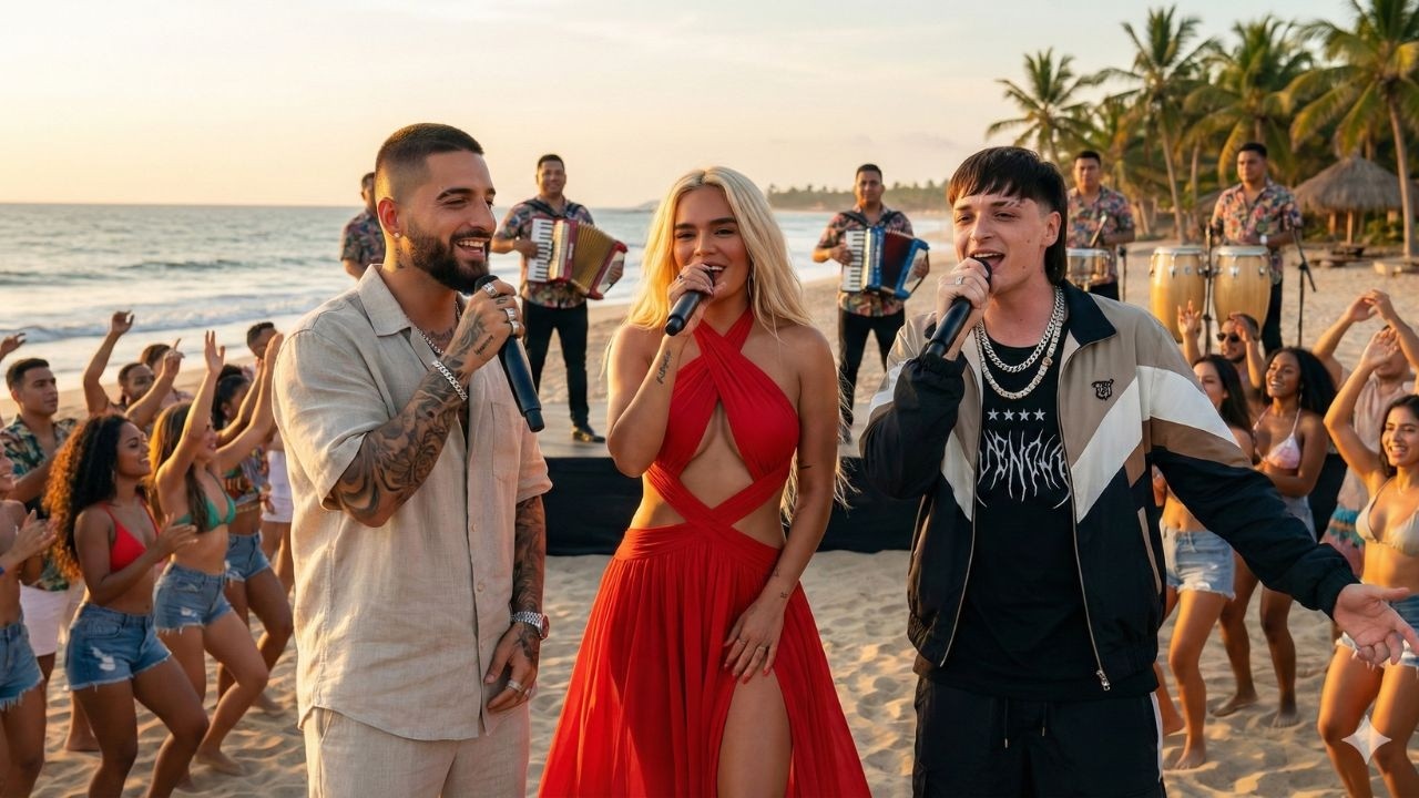 Maluma ft. Karol G – Beso de Fuego (Cumbia Cover) con Peso Pluma | ¡Impresionante Versión 2026!