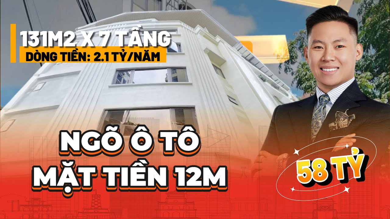 NHÀ DÒNG TIỀN CẦU GIẤY | 58 TỶ | 131M² X 7 TẦNG | NGÕ Ô TÔ, 12M MẶT TIỀN, 10M RA MẶT HỒ