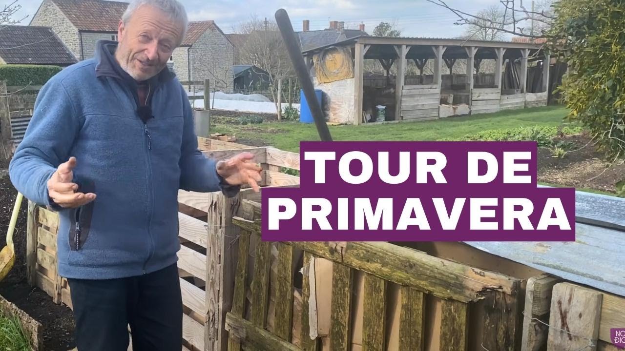¡Recorrido por el huerto sin labranza de Charles Dowding en primavera!