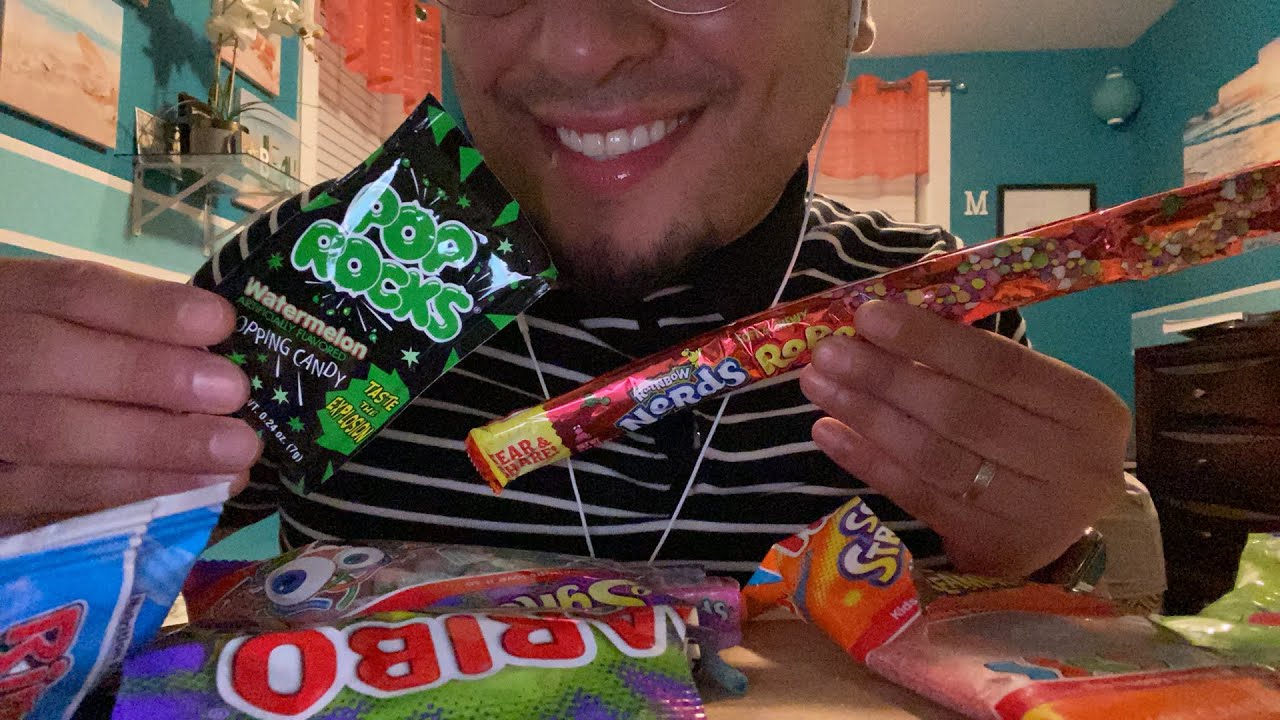 LIVE STREAM! CANDY!! POP ROCKS,NERDS ROPE,SOUR STRAWS, MARSHMALLOWS, RING POP ASMR SOUNDS