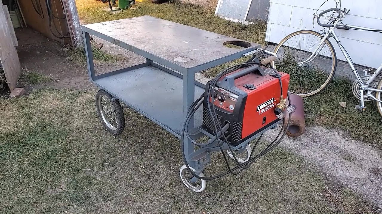 how to build a welding cart with work surface