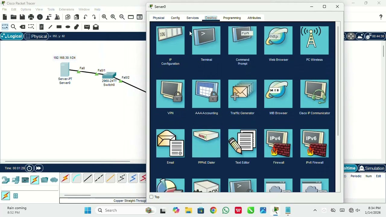 Cisco Paket Tracer | Mengaktifkan Service DHCP dan DNS pada Server