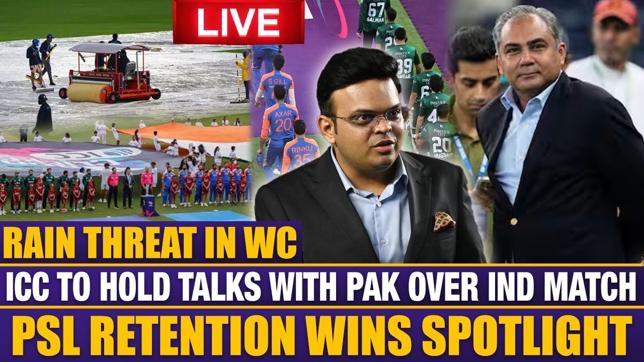 LIVE | Rain threat in WC | ICC to hold talks with PAK over IND match | PSL retention wins spotlight