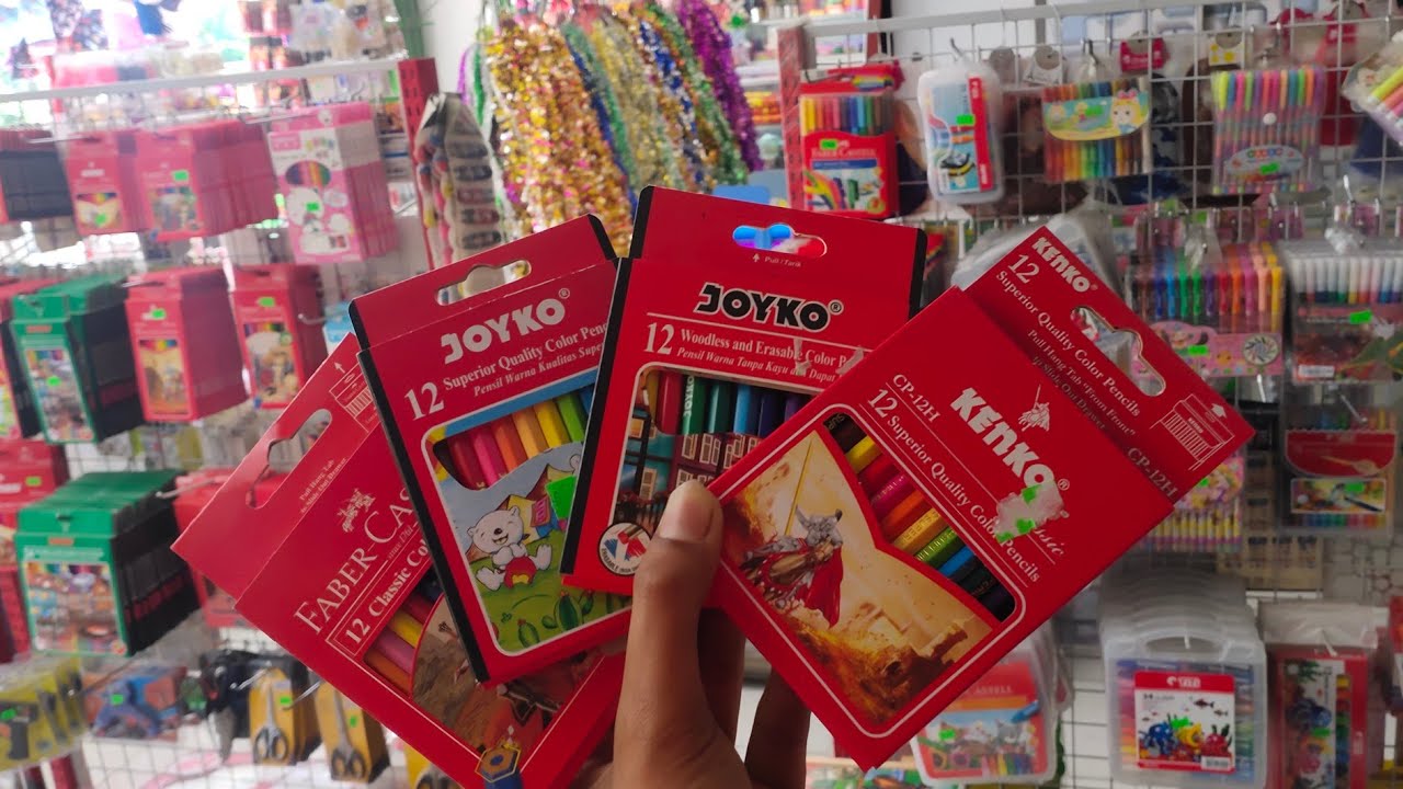 perberdaan pensil warna joyko kenko dan faber castle
