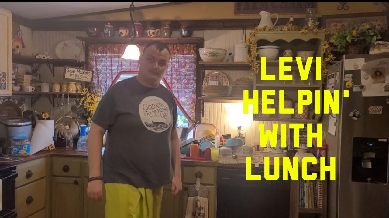 Levi helpin' with lunch