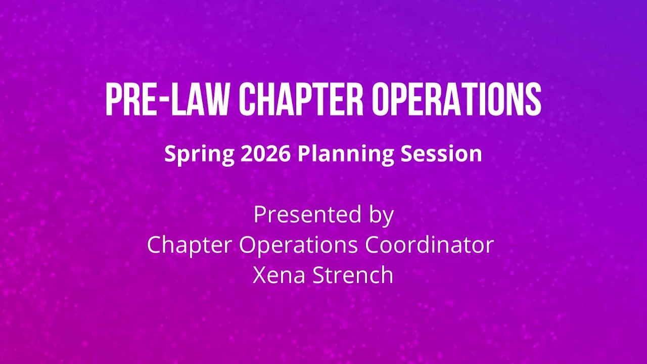 Spring 2026 Phi Alpha Delta Pre-Law Chapter Operations Virtual Planning Session