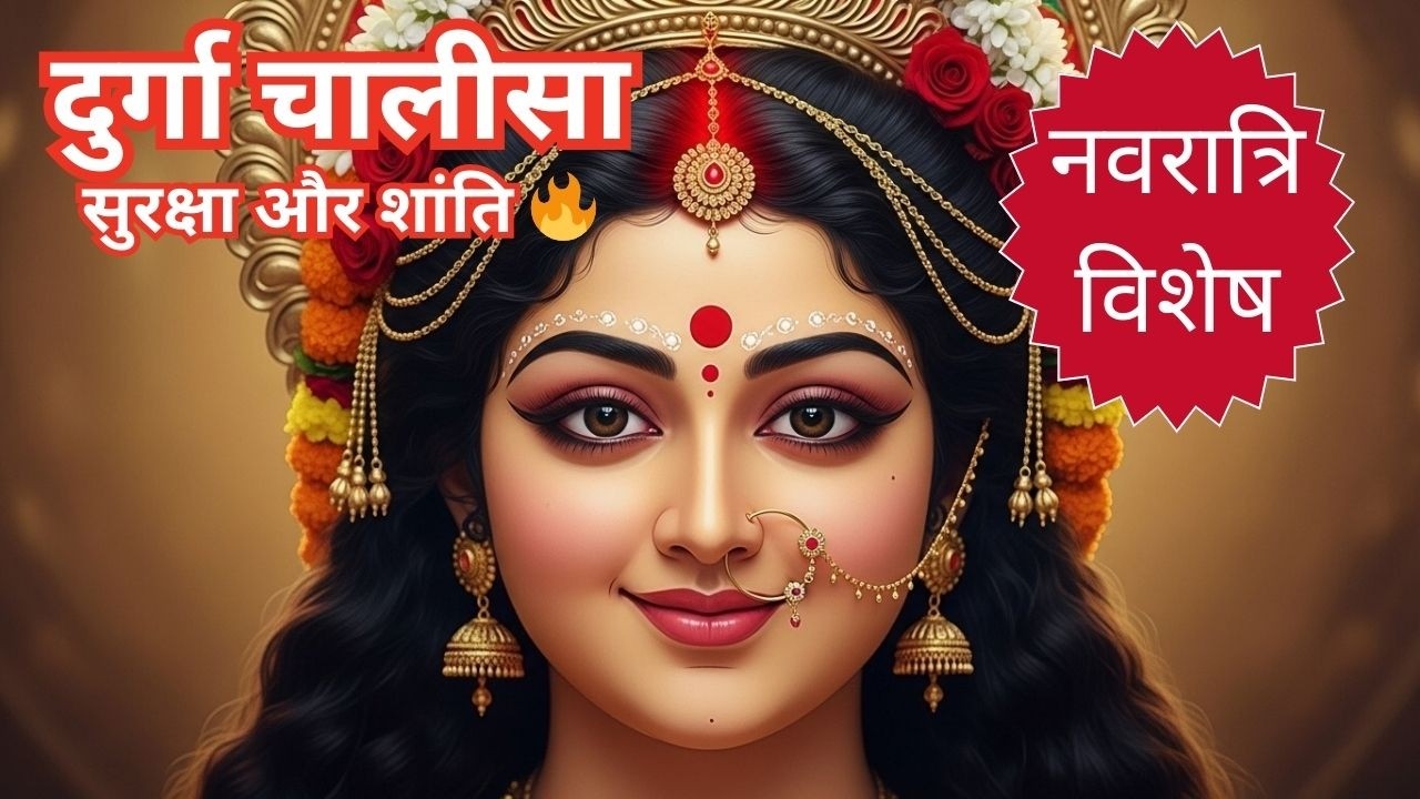 🙏🏻🌺Durga Chalisa with Lyrics | Namo Namo Durge Sukh Karni | Most Powerful Devi Mantra 🦁✨