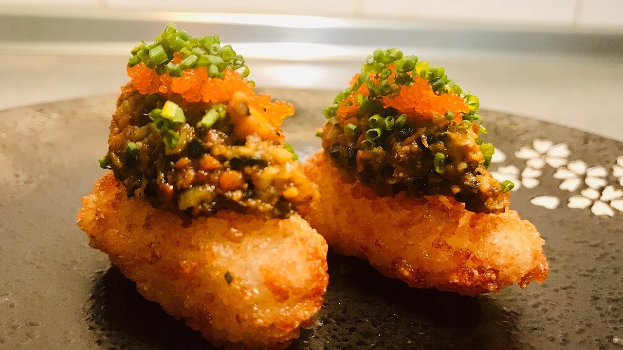 🍣 Nigiri frito con txangurro de mejillon y huevas de pez volador | After Covid