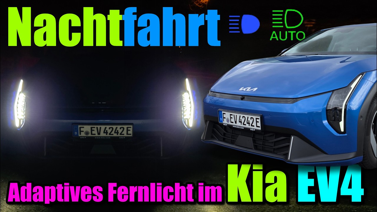 Kia EV4 - NACHTFAHRT - TEST des adaptiven Fernlichts IFS - POV deutsch 2026 Night Drive Matrix LED